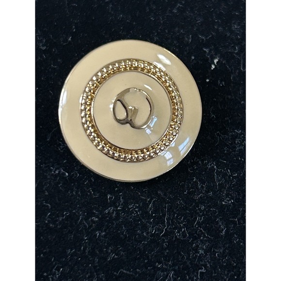 St John Vtg Goldtone Buttons, Beige Background. Six 1 In.; Six 3/4 In. Label Inc - Picture 3 of 10
